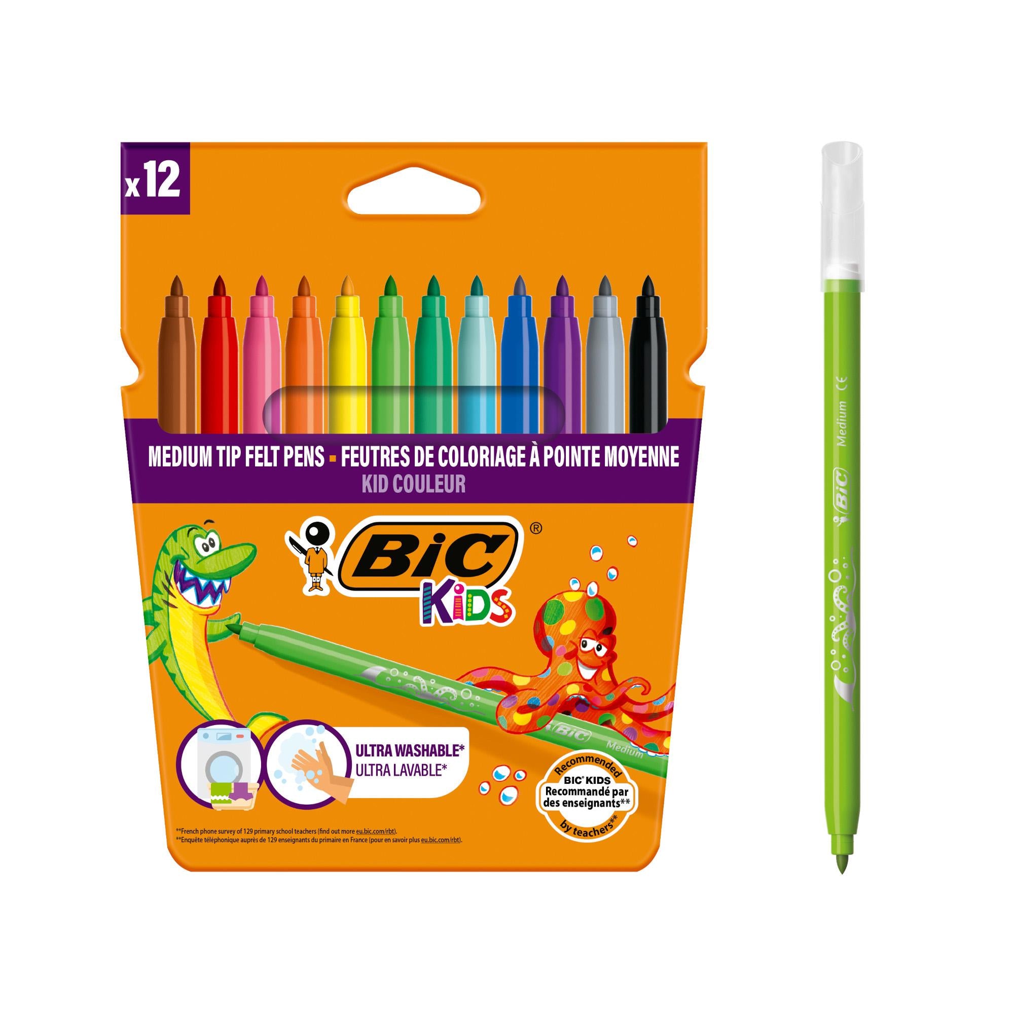 Bic Kids colouring felt pens 12ct - British product