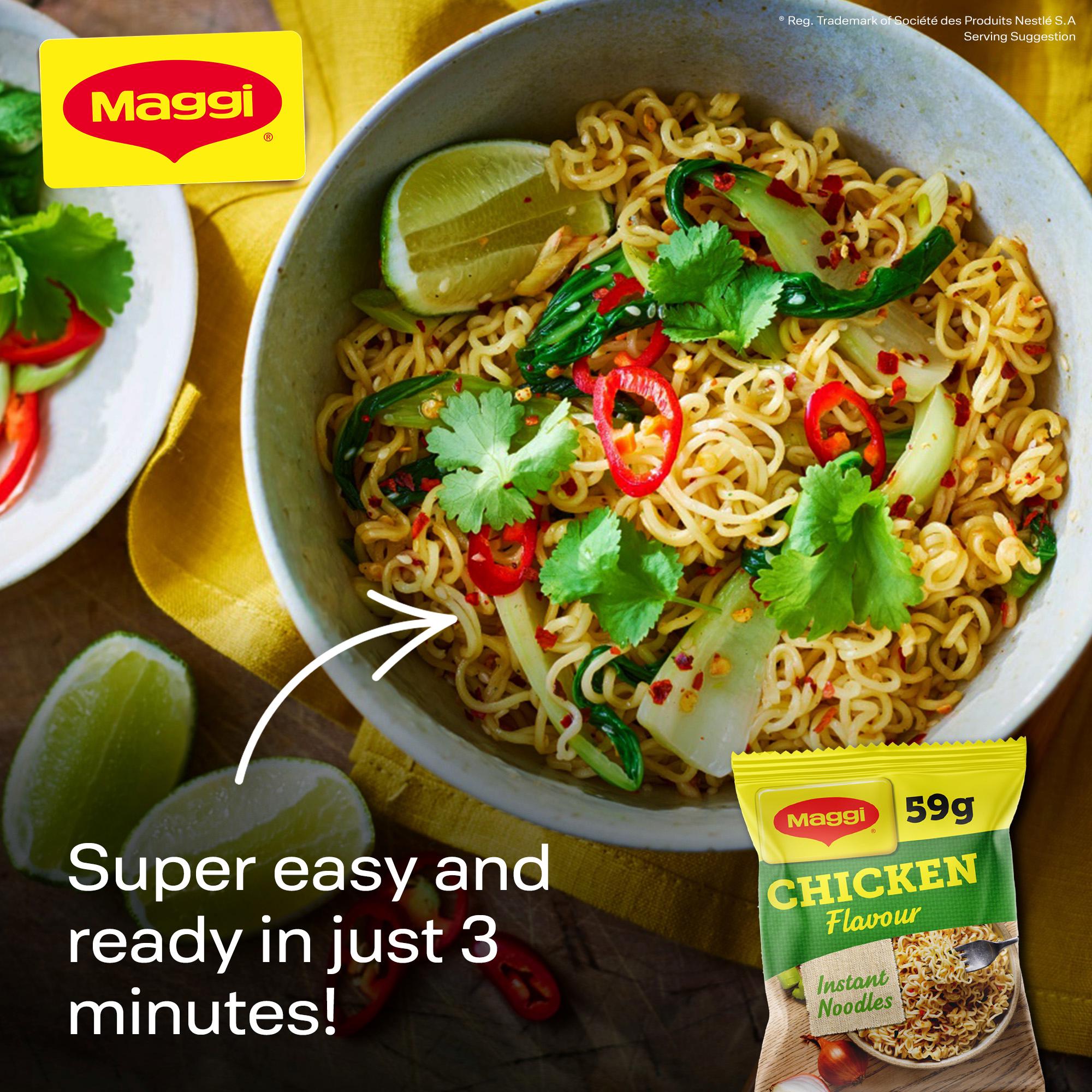 Maggi 3 Minute Instant Noodles Chicken Flavour 4x59g, imported from the UK