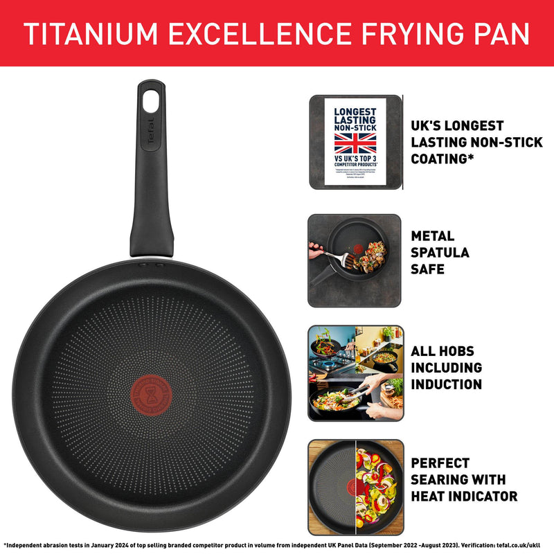 Tefal Titanium Excellence frying pan 32cm, imported from the UK