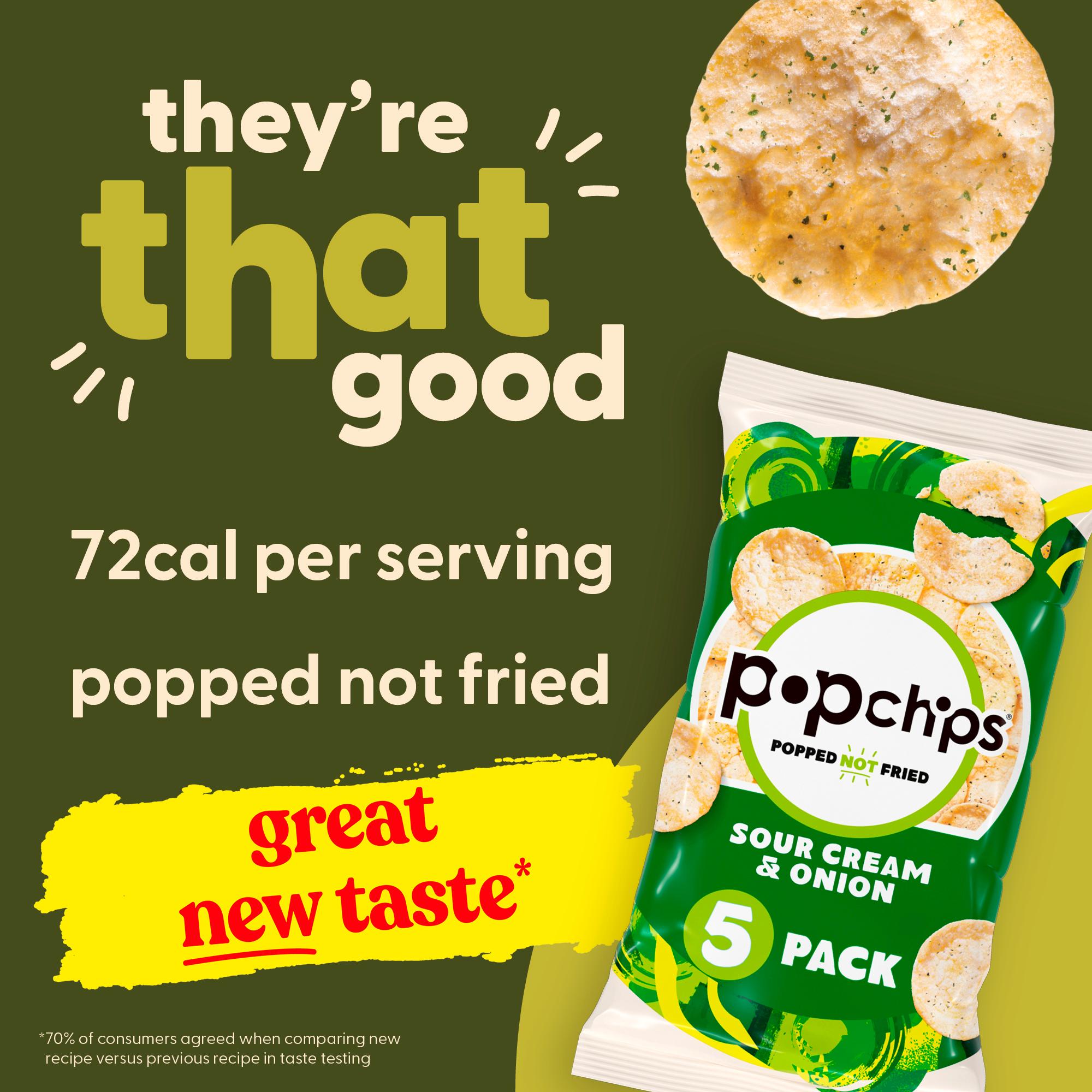 Popchips Sour Cream & Onion 5x17g crisps, UK version