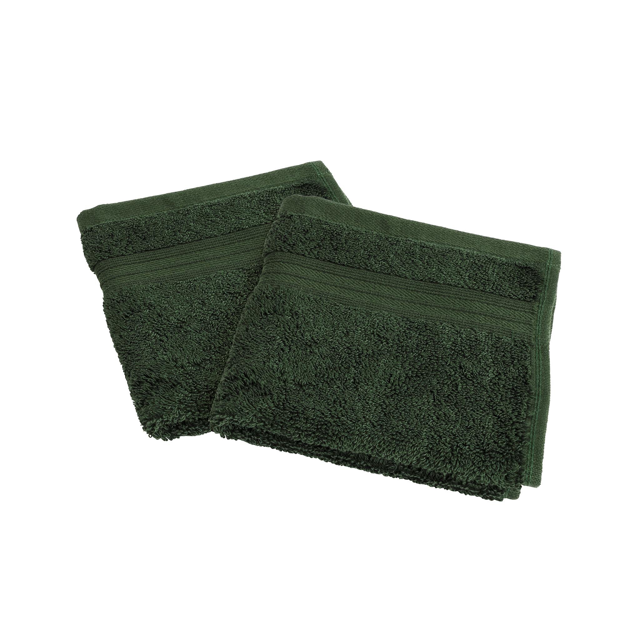 Habitat Egyptian cotton face cloths pack of two forest green, UK version