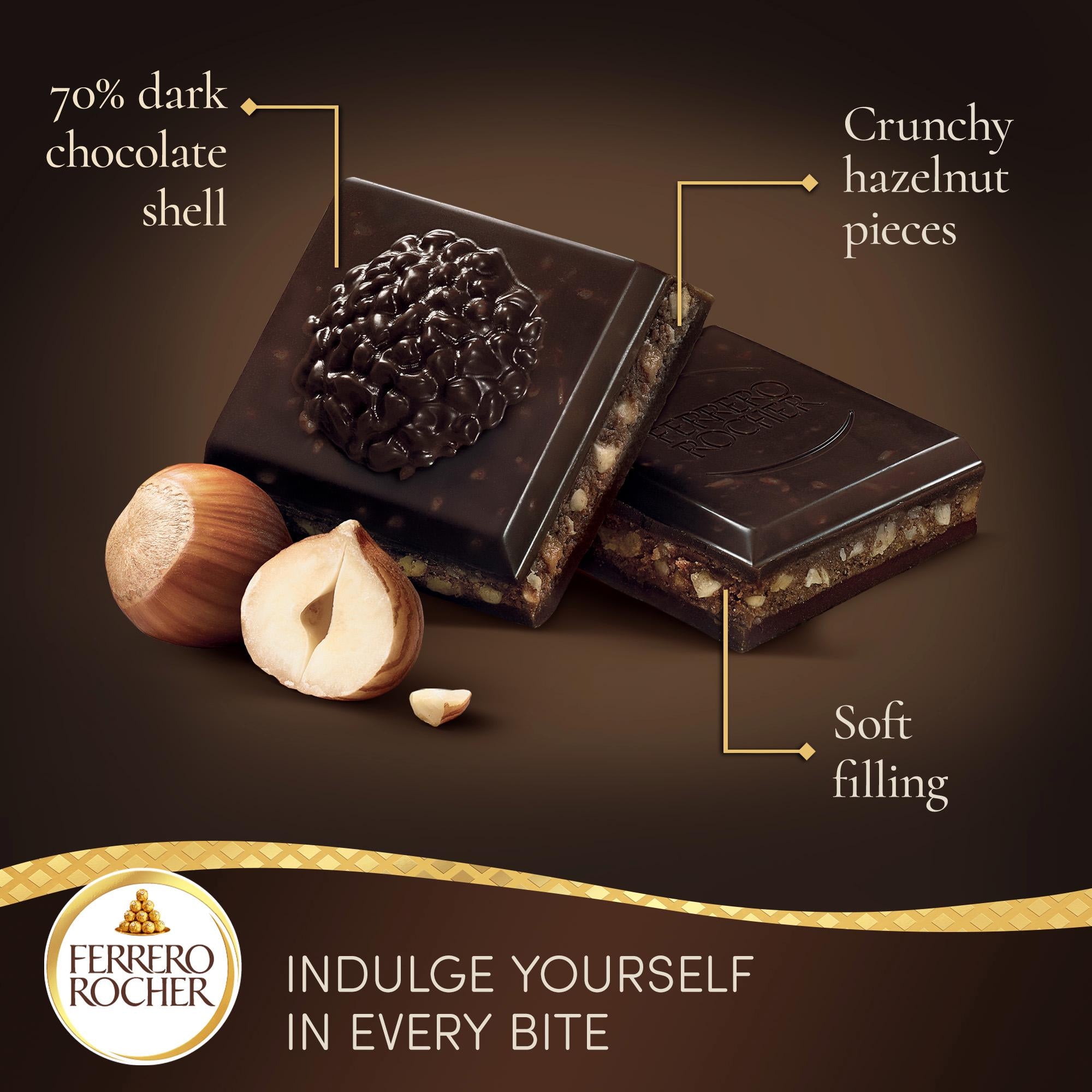 Ferrero Rocher Dark Chocolate Bar Hazelnut 90g - British product