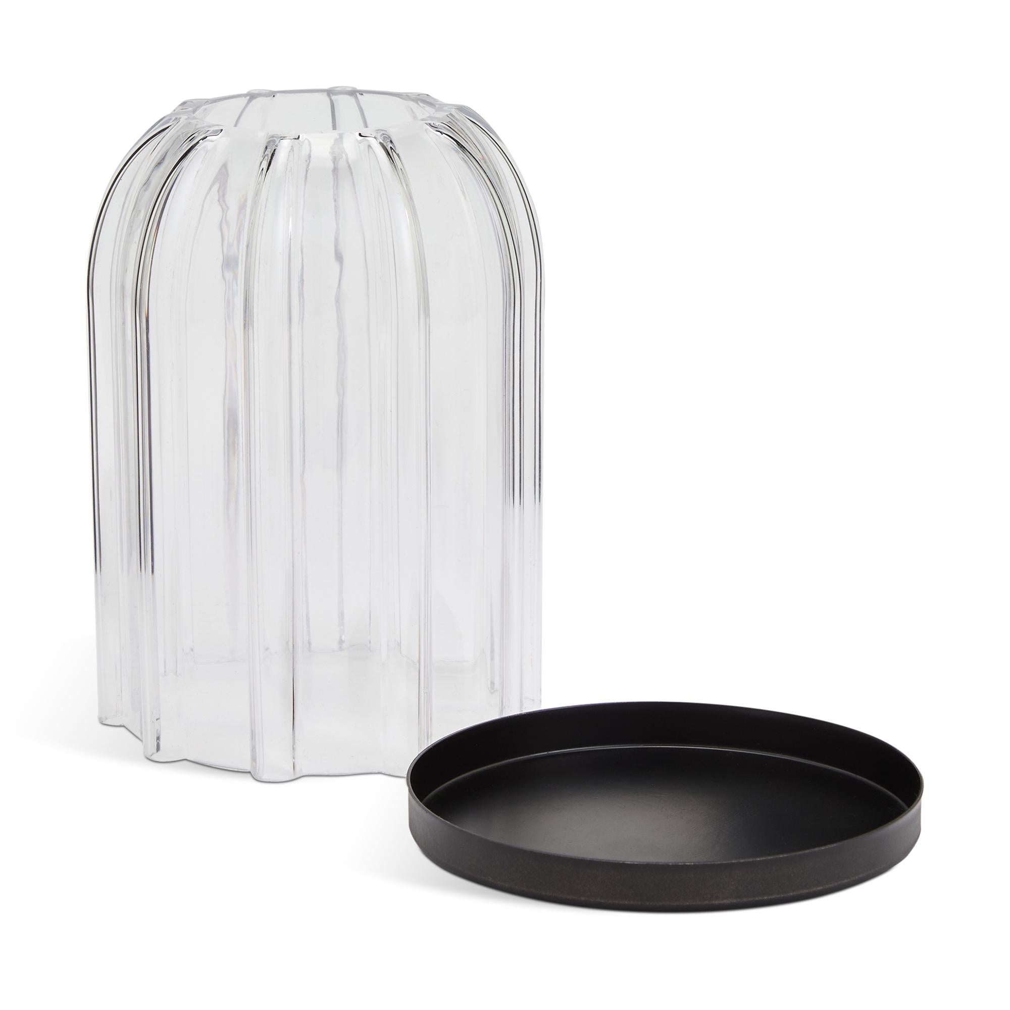 Habitat Ribbed Cloche Tealight Holder Glass 15cm High, UK version