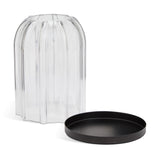 Habitat Ribbed Cloche Tealight Holder Glass 15cm High, UK version