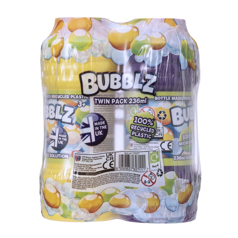 Bubblz bubble solution twin pack 2x236ml bottles - British product