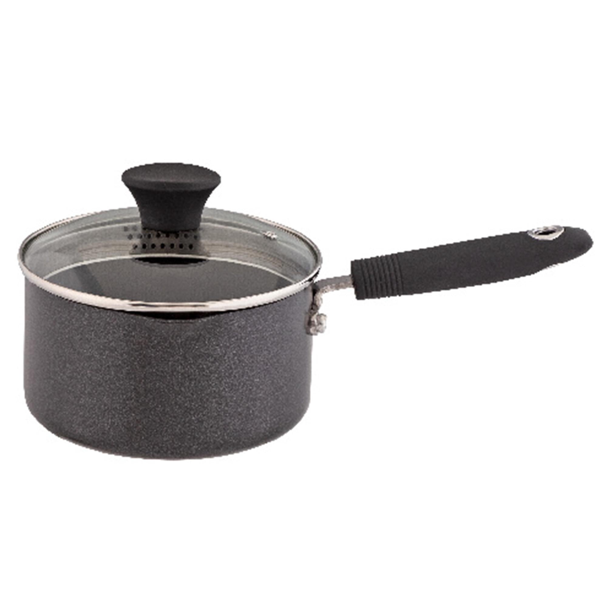 Habitat 16cm black saucepan with tempered glass lid, UK version