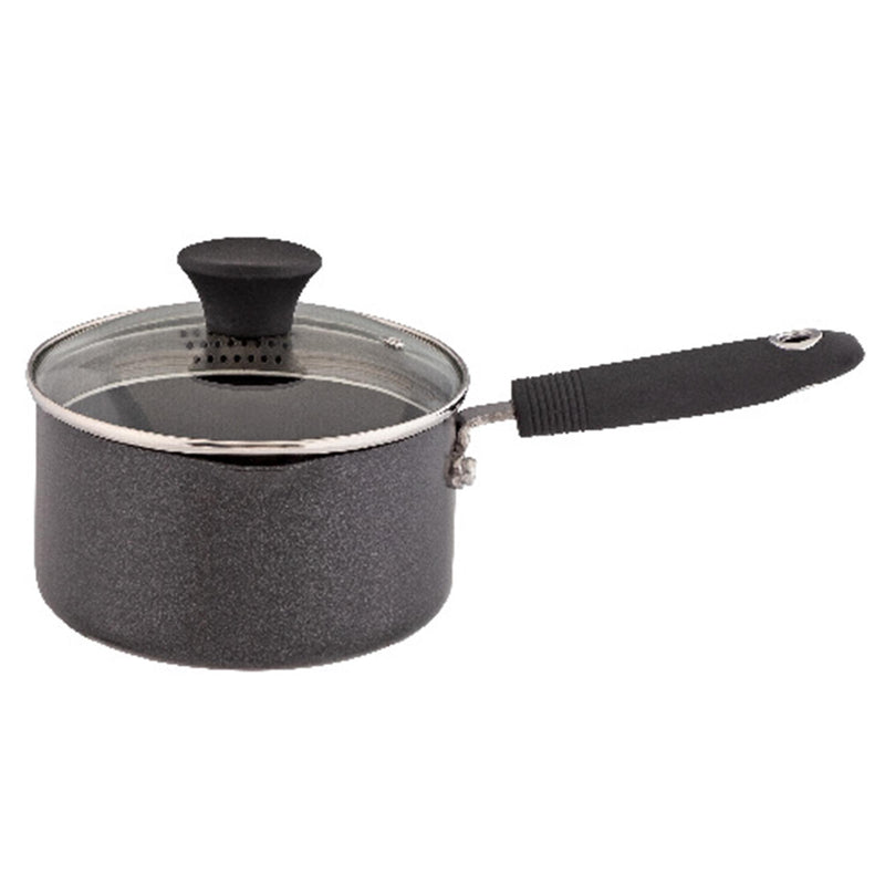 Habitat 16cm black saucepan with tempered glass lid, UK version