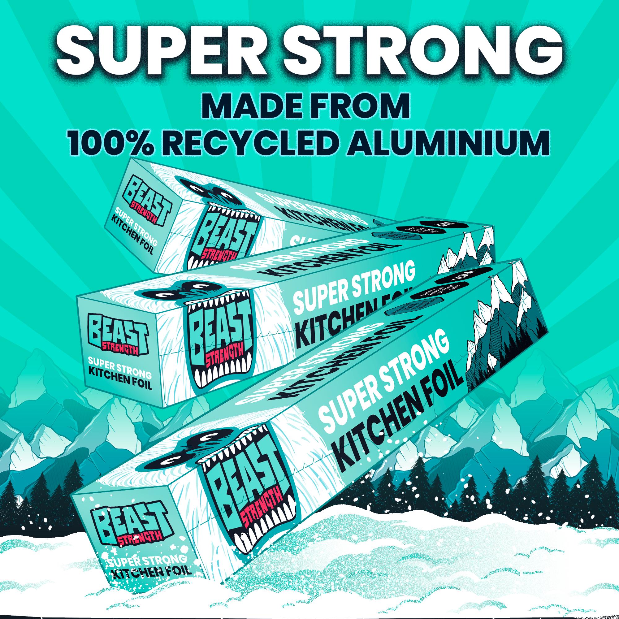 Beast super strong kitchen foil 10m roll (British brand)