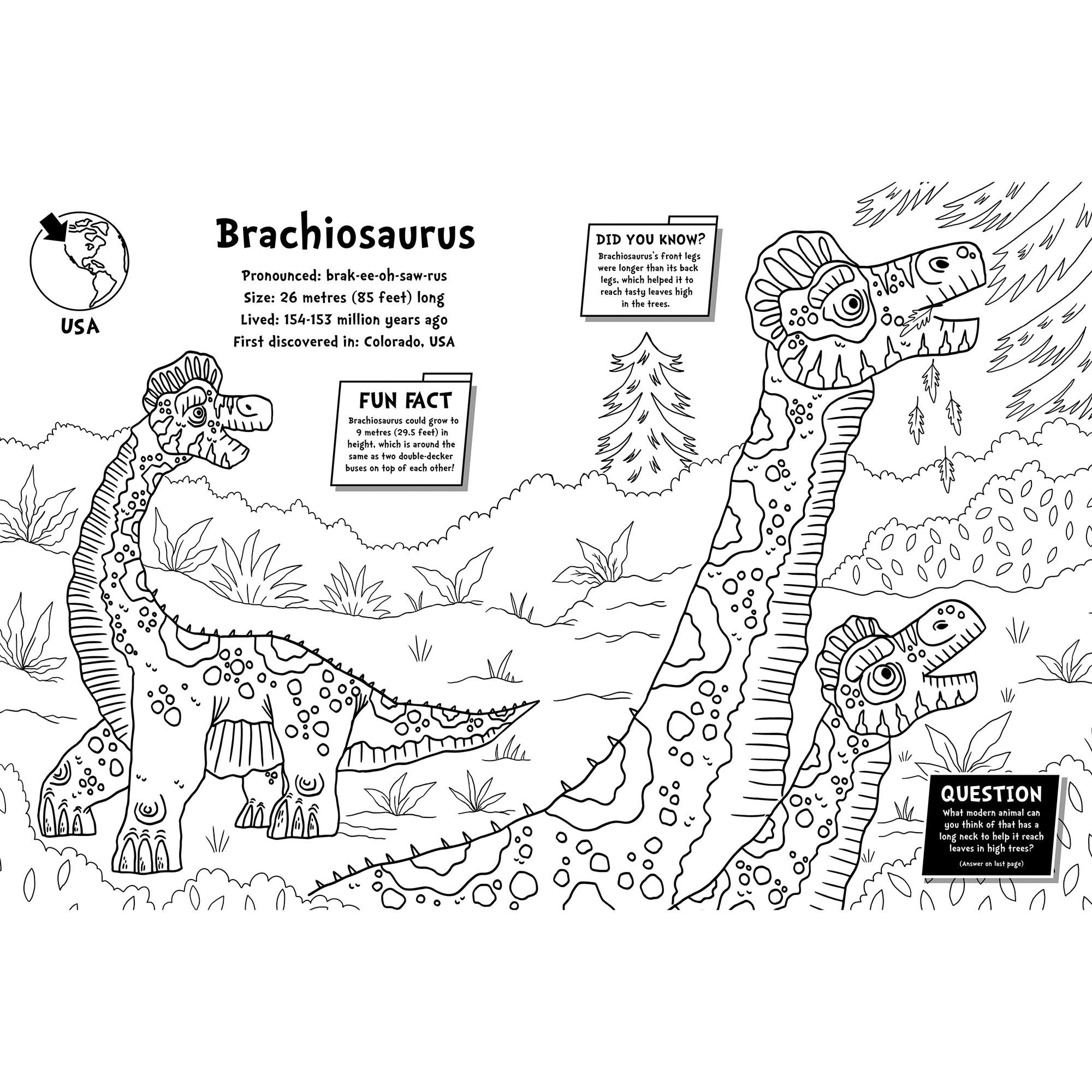 Fact-filled children's colouring book animal or dinosaur edition, UK version