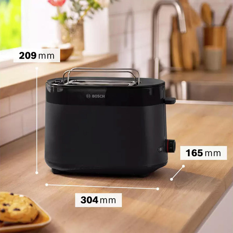 Bosch toaster black 2 slice, imported from the UK