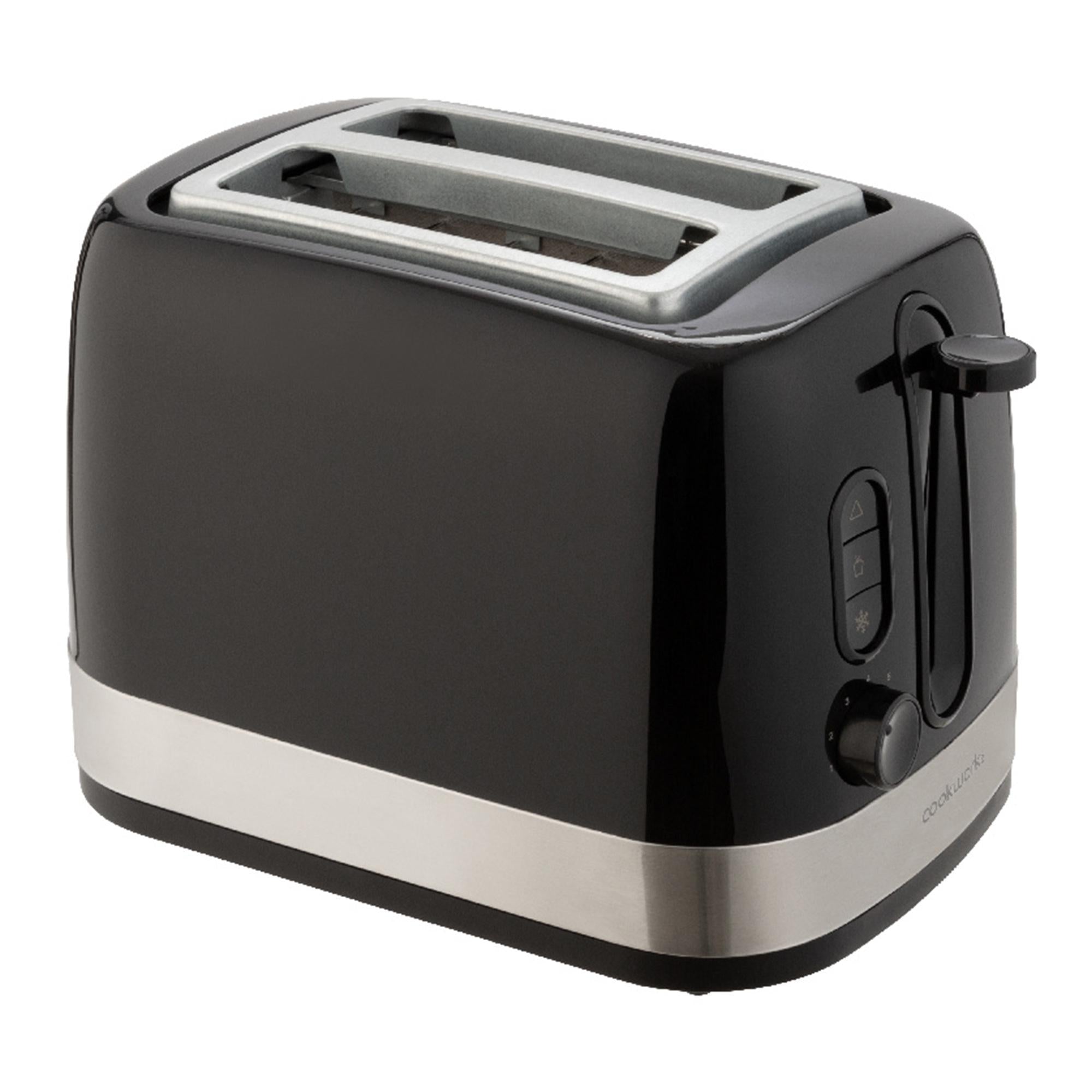 Cookworks illuminated black 2 slice toaster - British product