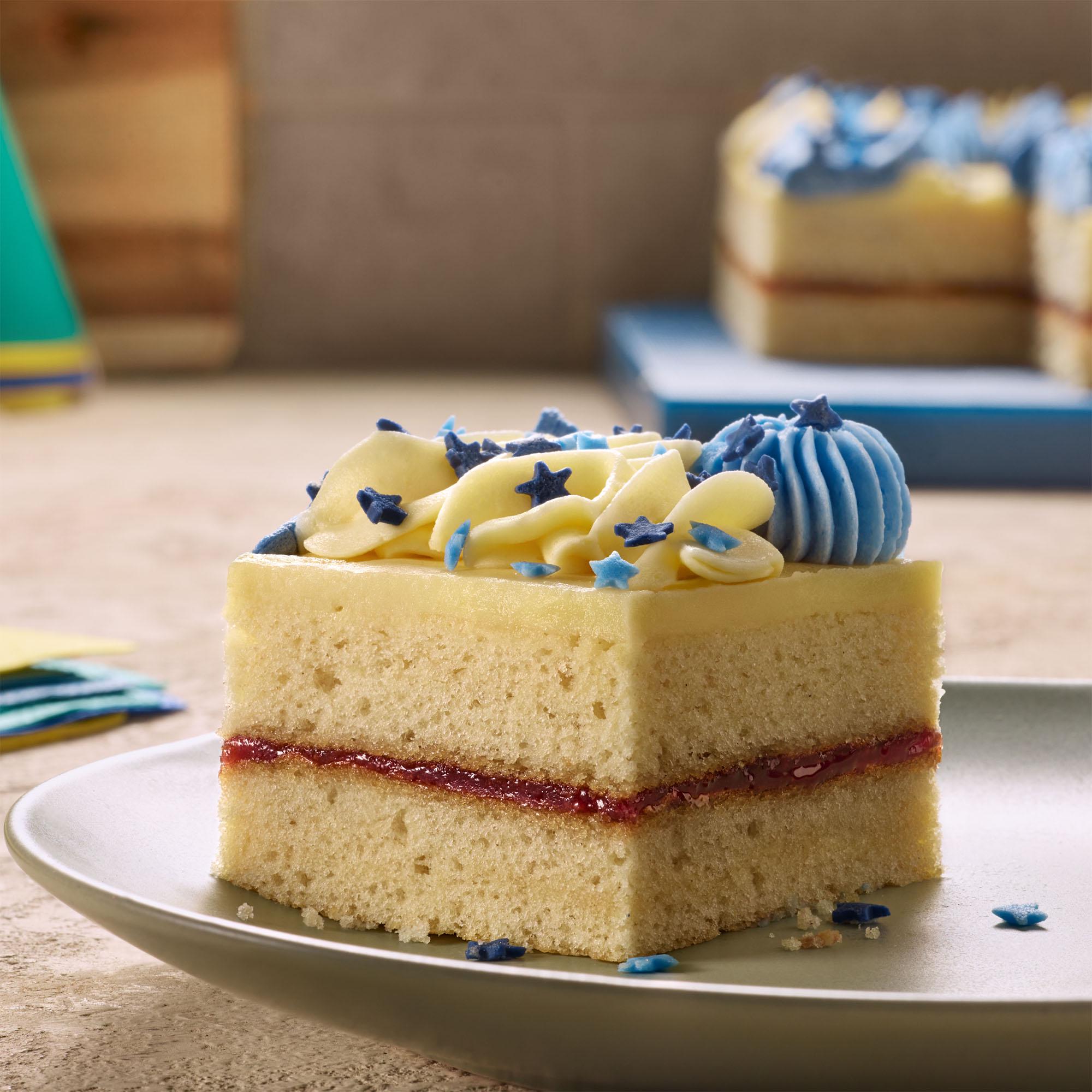 Sainsbury's celebration cake blue iced madeira traybake 1.36kg, UK version