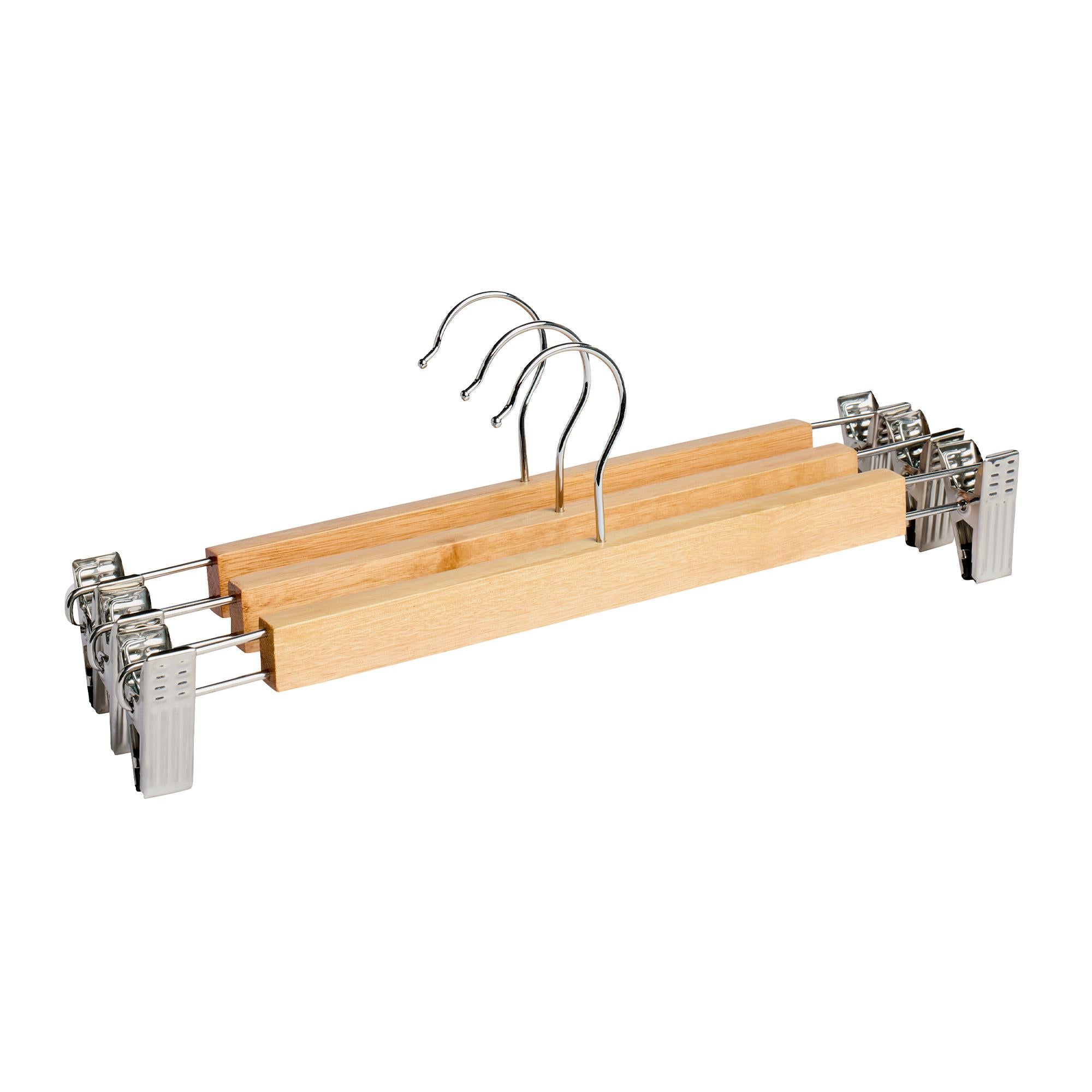 Habitat pack of 3 wooden clip trouser hangers, UK version