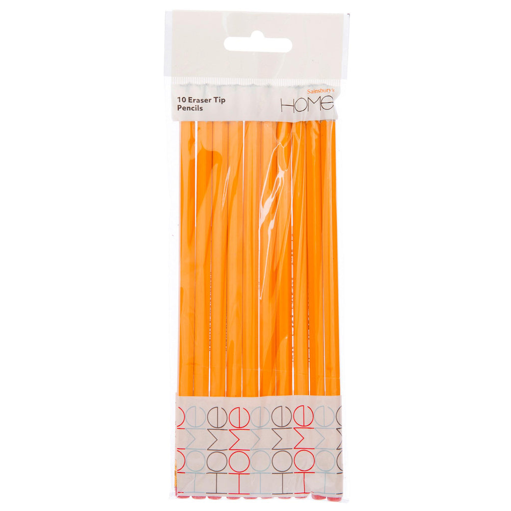 Sainsbury's Home Orange Eraser Tip Pencils 10pk