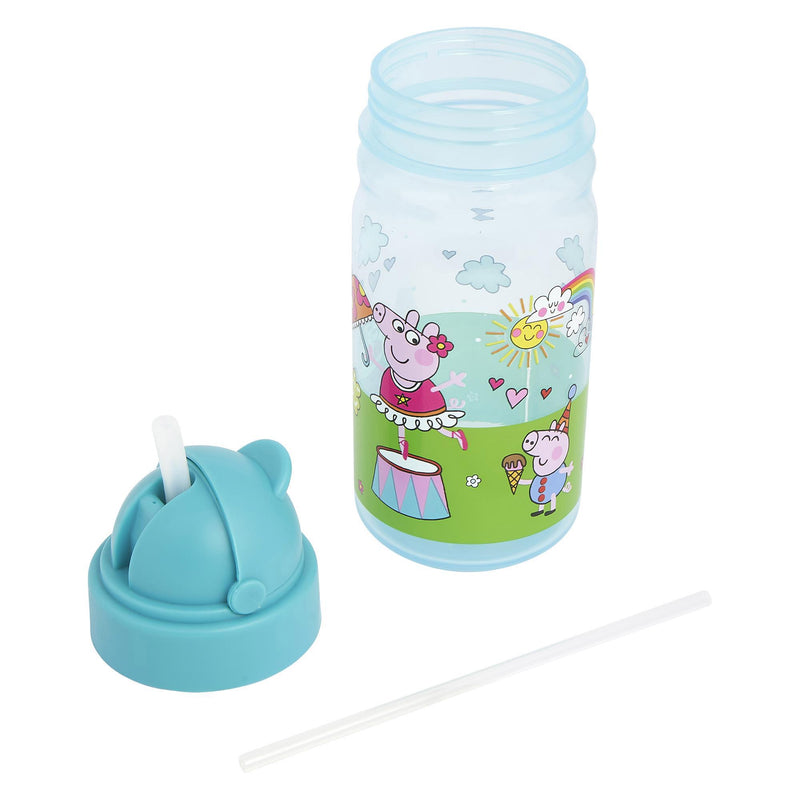 Official Peppa Pig water bottle 400ml with straw, imported from the UK