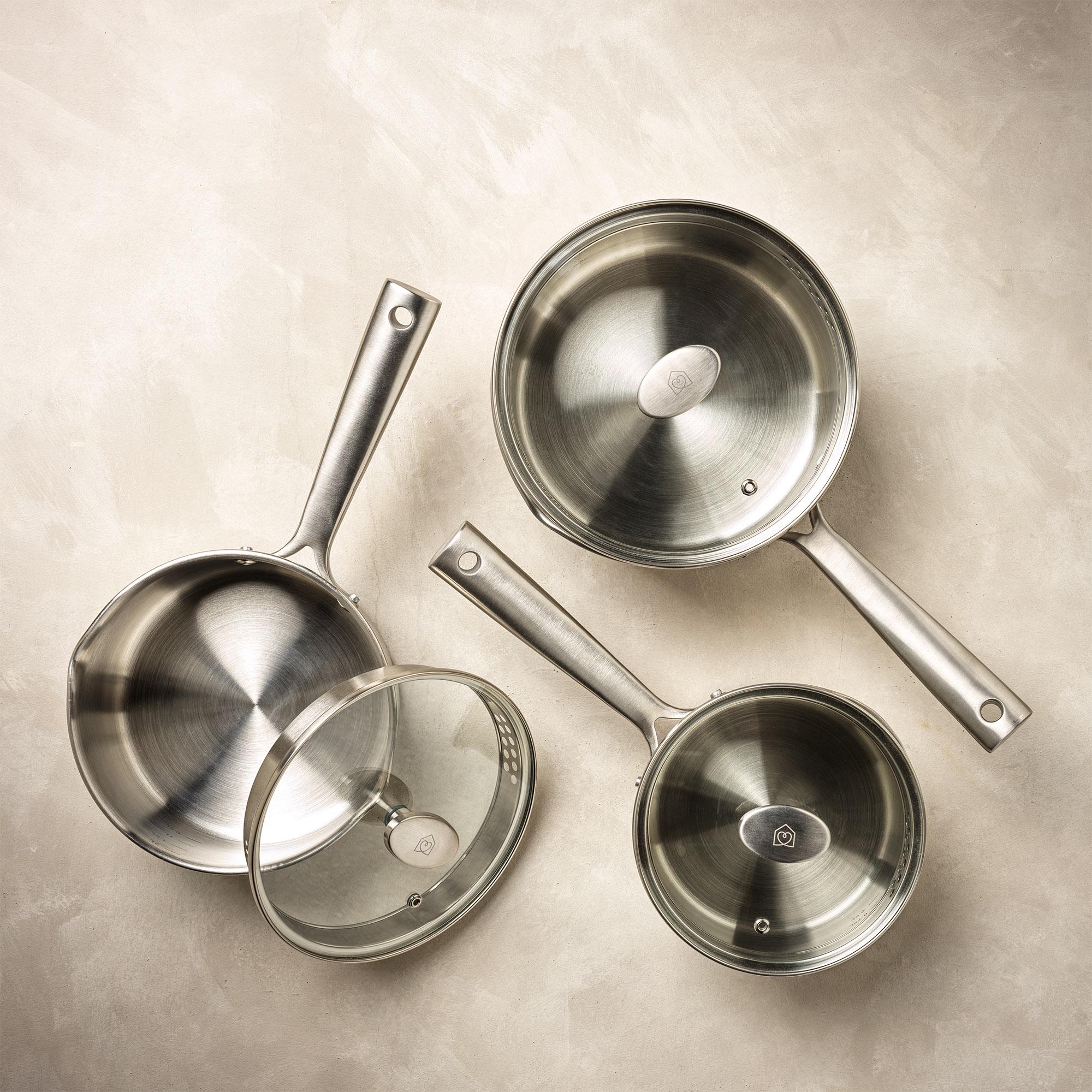 Habitat Ellipse stainless steel pan set (British brand)