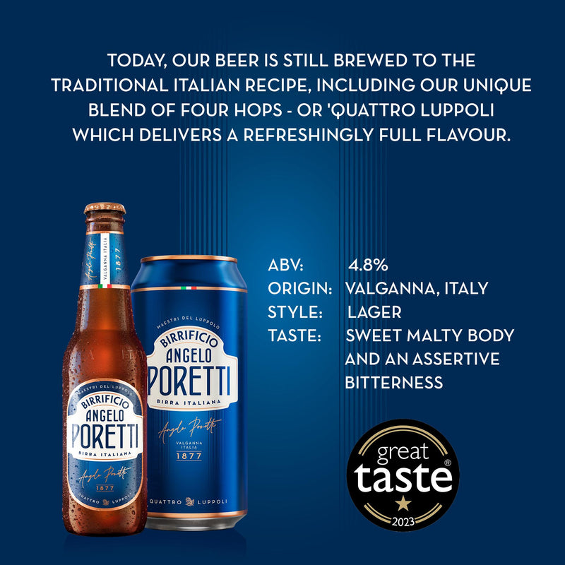 Birrificio Angelo Poretti Premium Lager Beer 10 x 440ml - British product