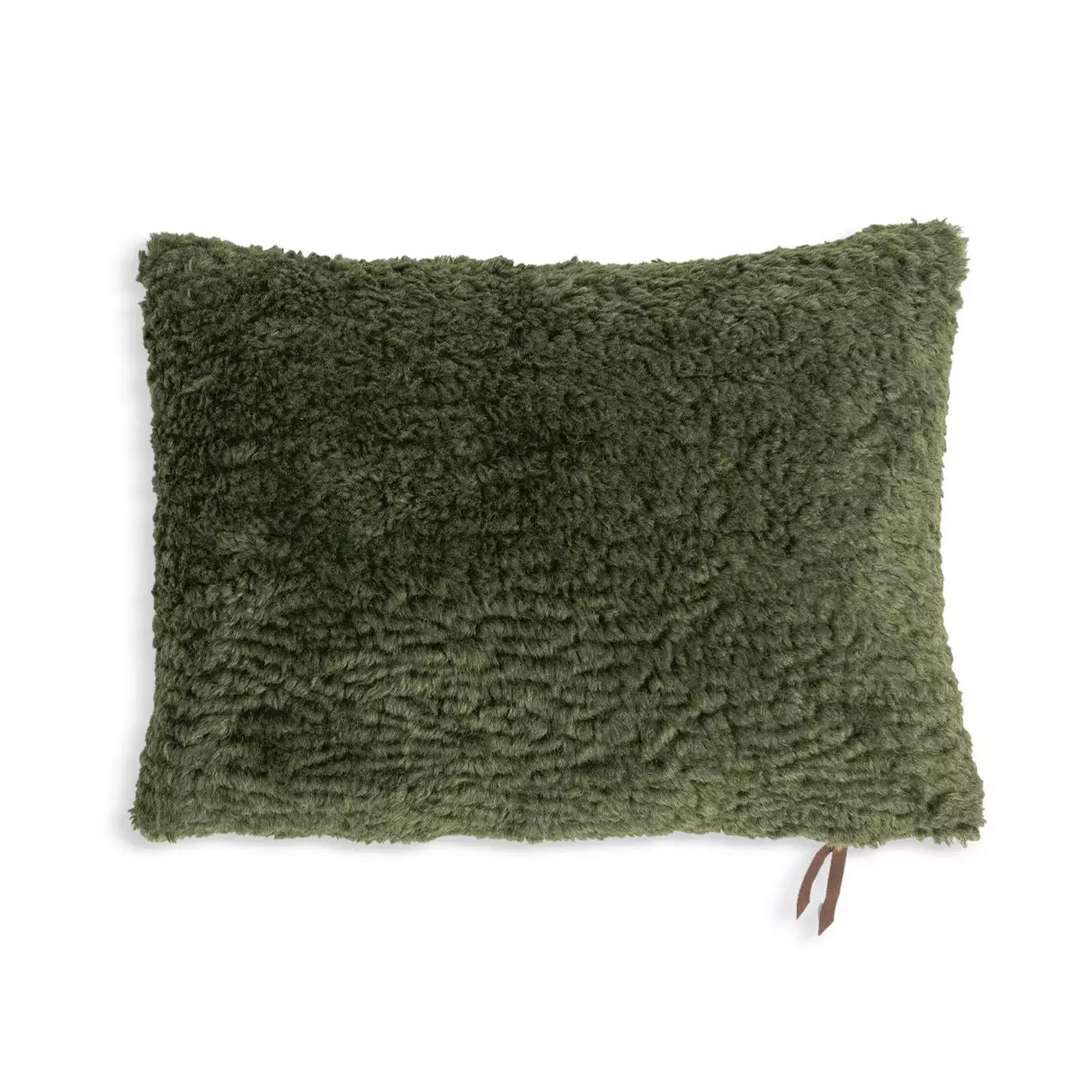 Habitat shearling cushion moss green 55x40cm, imported from the UK