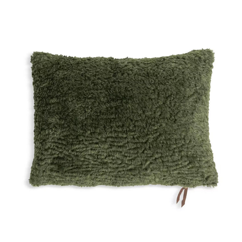 Habitat shearling cushion moss green 55x40cm, imported from the UK