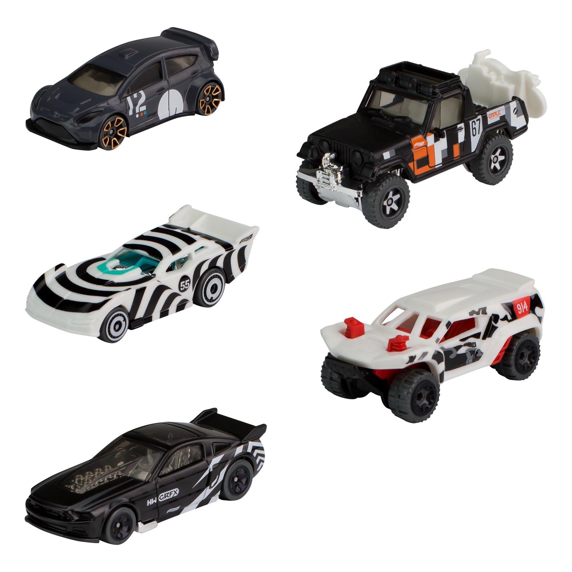 Hot Wheels diecast car pack of 5, UK version