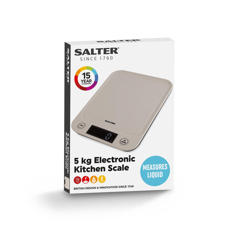 Salter Slim Electronic Scale Taupe 5kg (British brand)