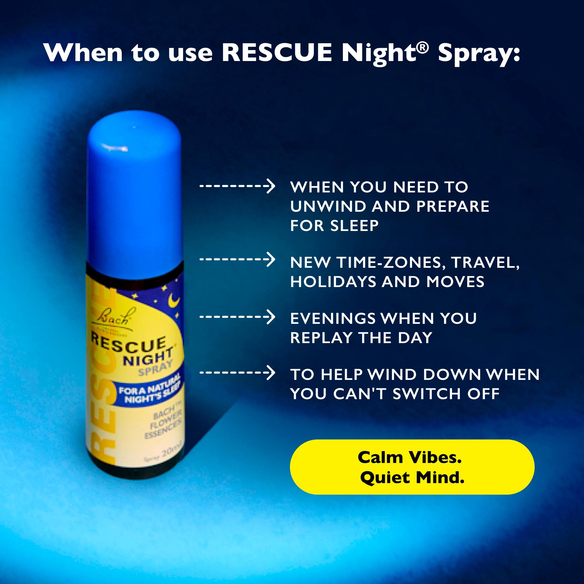 Bach Rescue Night Spray 20ml, imported from the UK