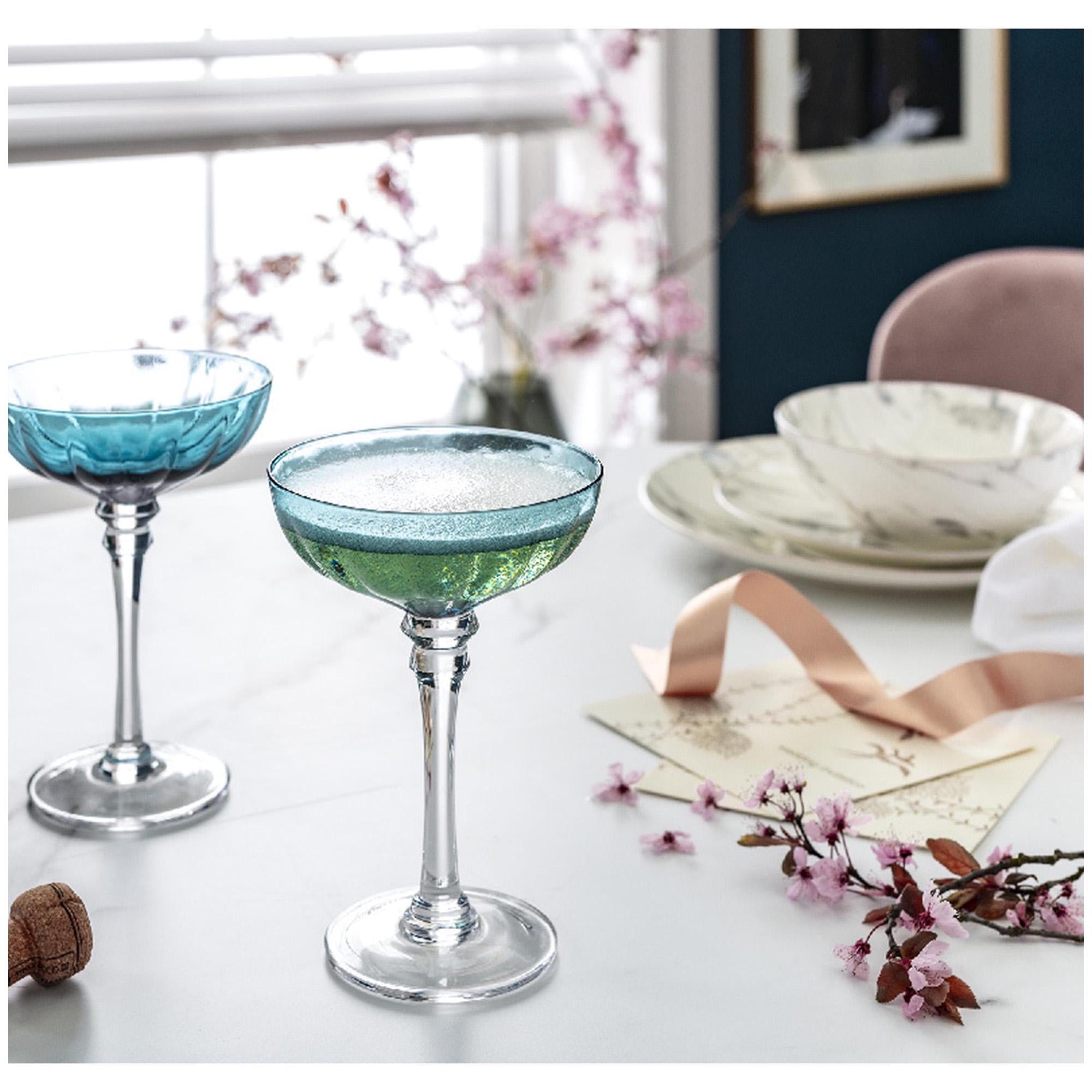 Habitat champagne coupe glass blue 200ml, UK version