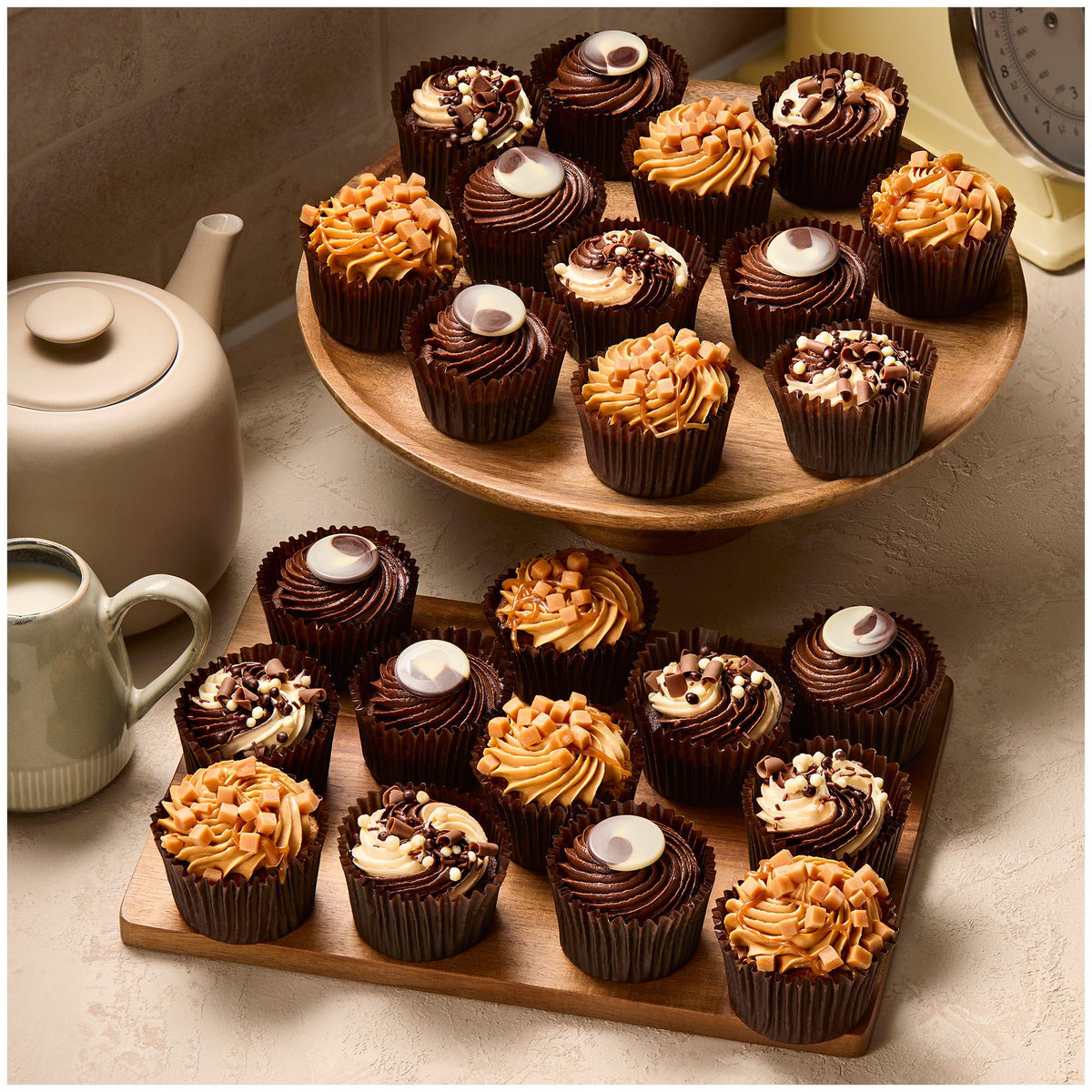 Sainsbury's 24 piece chocolate and caramel cupcake selection, imported from the UK