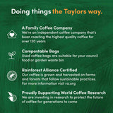 Taylors of Harrogate Hot Lava Java ground coffee bags 10 pack (British brand)