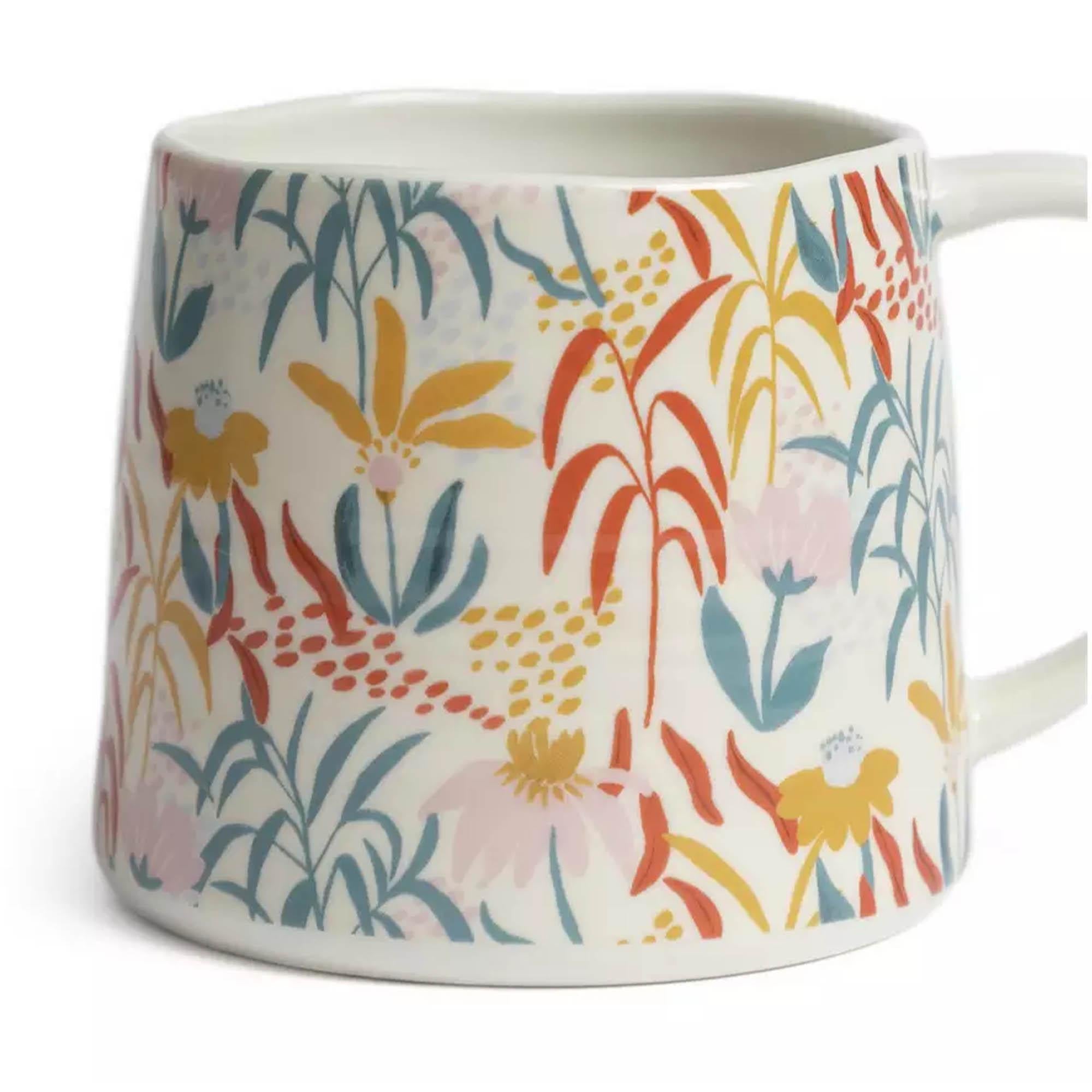 Habitat floral ripple mug 310ml capacity ceramic , UK version