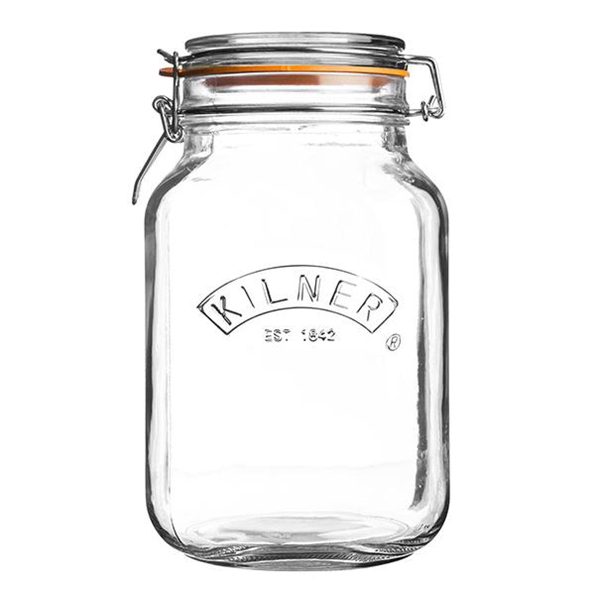 Kilner 2L clip top storage jar square (British brand)