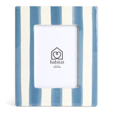 Habitat Ceramic Stripe Photo Frame Blue, UK version