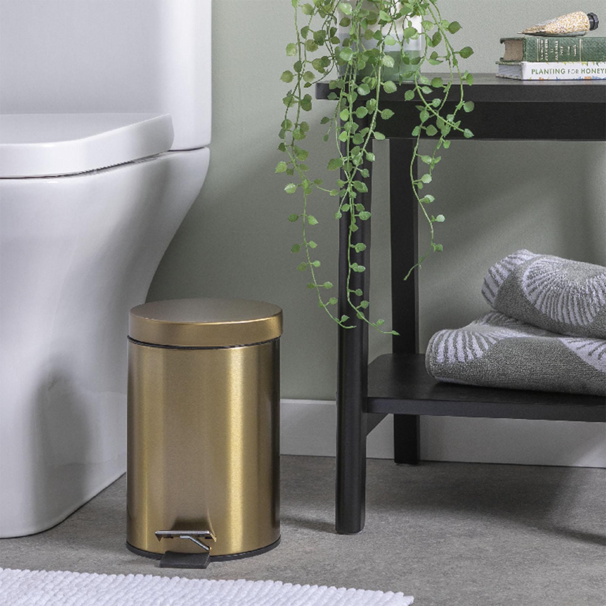 Sainsbury's Home gold bathroom bin 3L - British product