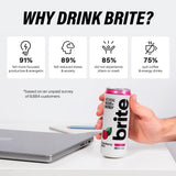 Brite energy drink sparkling raspberry mint 330ml - British product