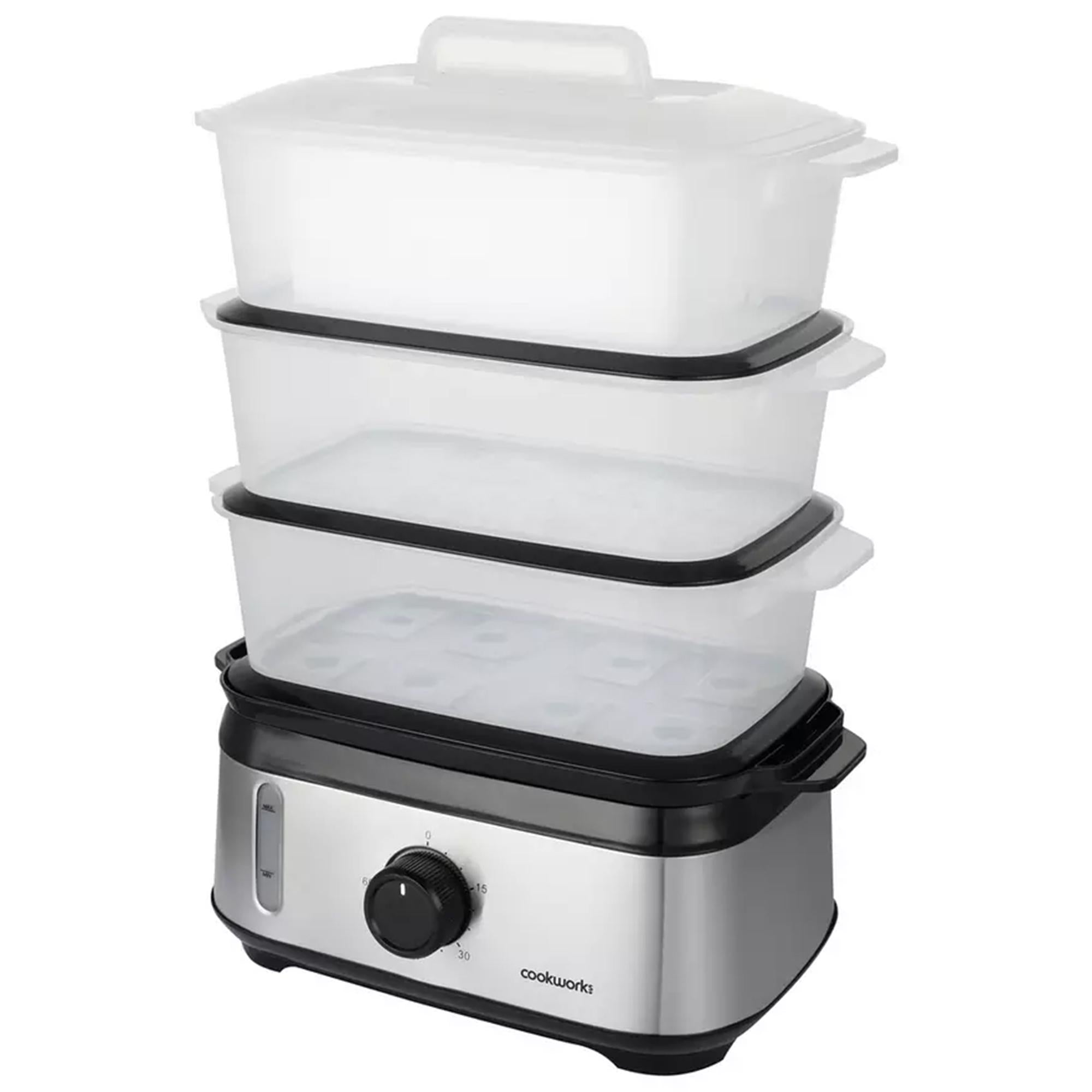 Cookworks 3 Tier Stainless Steel Electric Steamer - British product