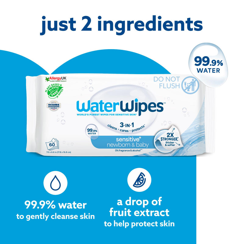 WaterWipes baby wipes Sensitive+ Newborn 180, UK version