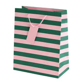 Sainsbury's Home large gift bag green and pink stripe - British product