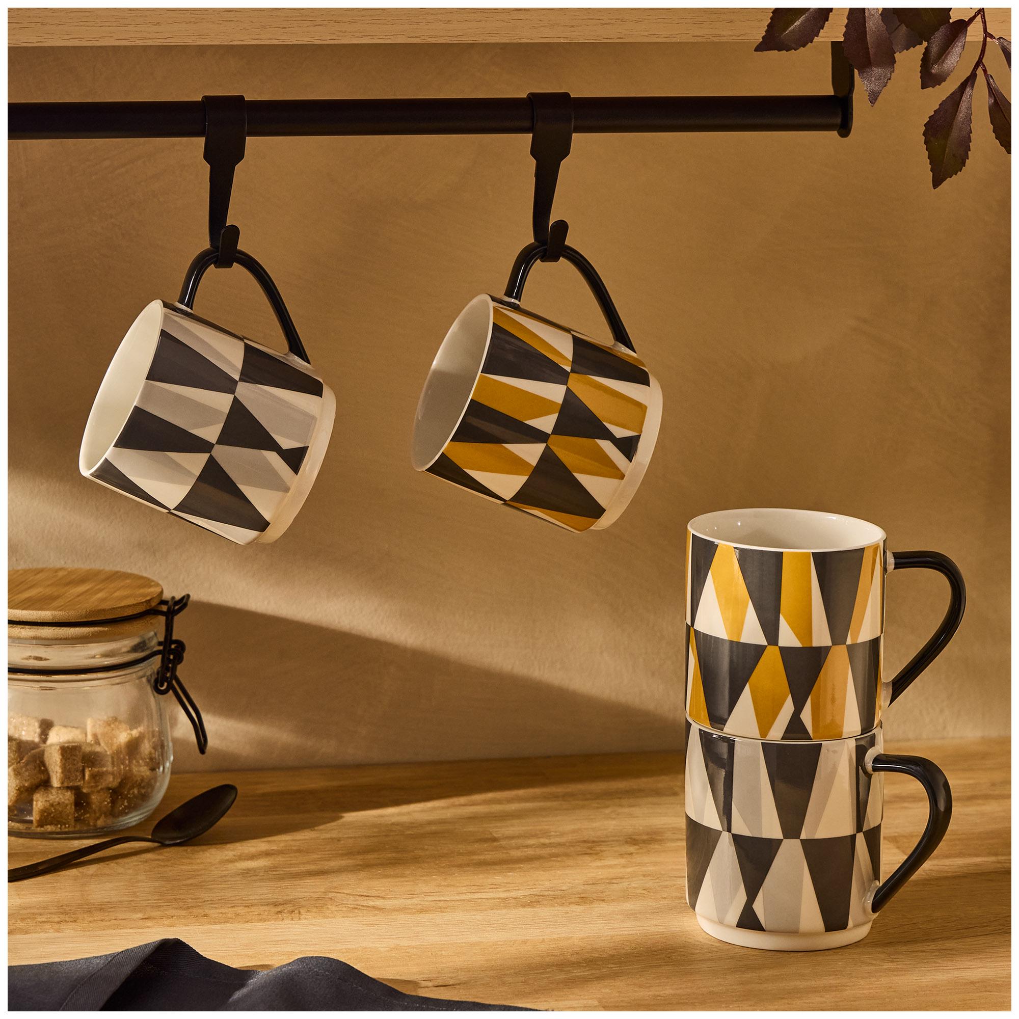 Sainsbury's stacking geo triangle stoneware mug 310ml - British product
