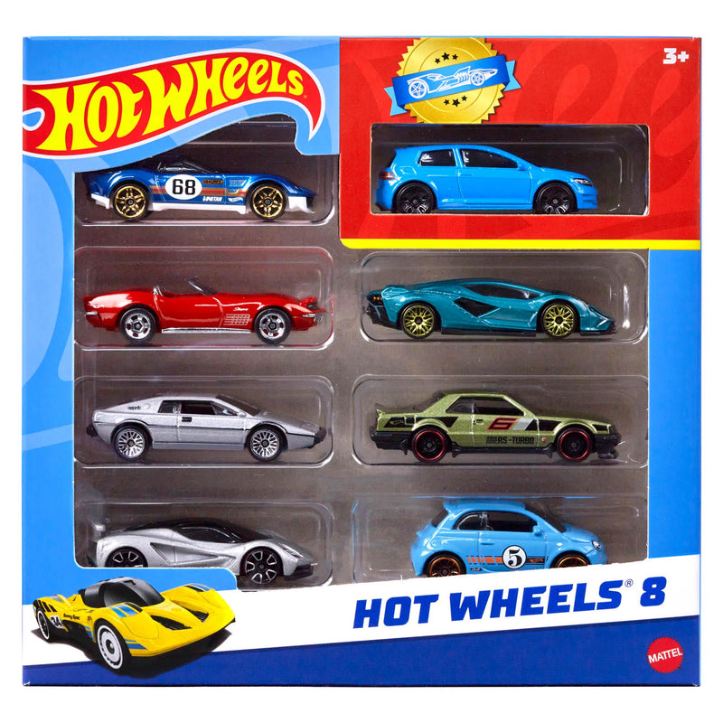 Hot Wheels pack of 8 car assortment (British brand)