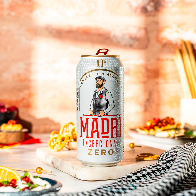 Madri Excepcional 0% alcohol-free lager cans 4x440ml - British product