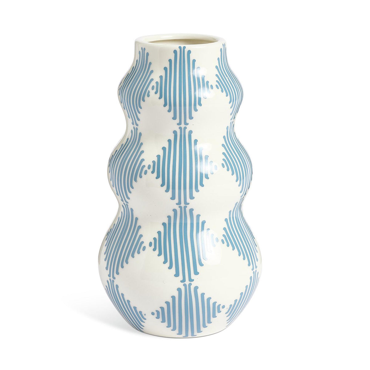 Habitat Harlequin Wiggle ceramic vase blue 25cm, UK version