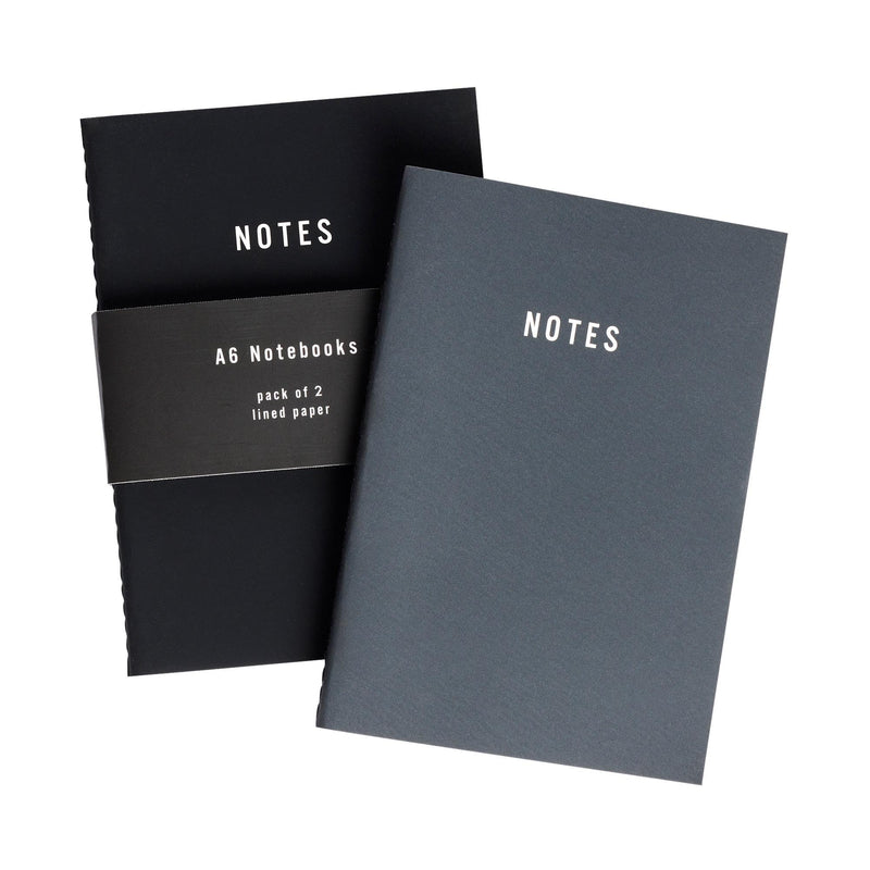 Sainsbury's Home A6 black notebooks pack of 2 (British brand)