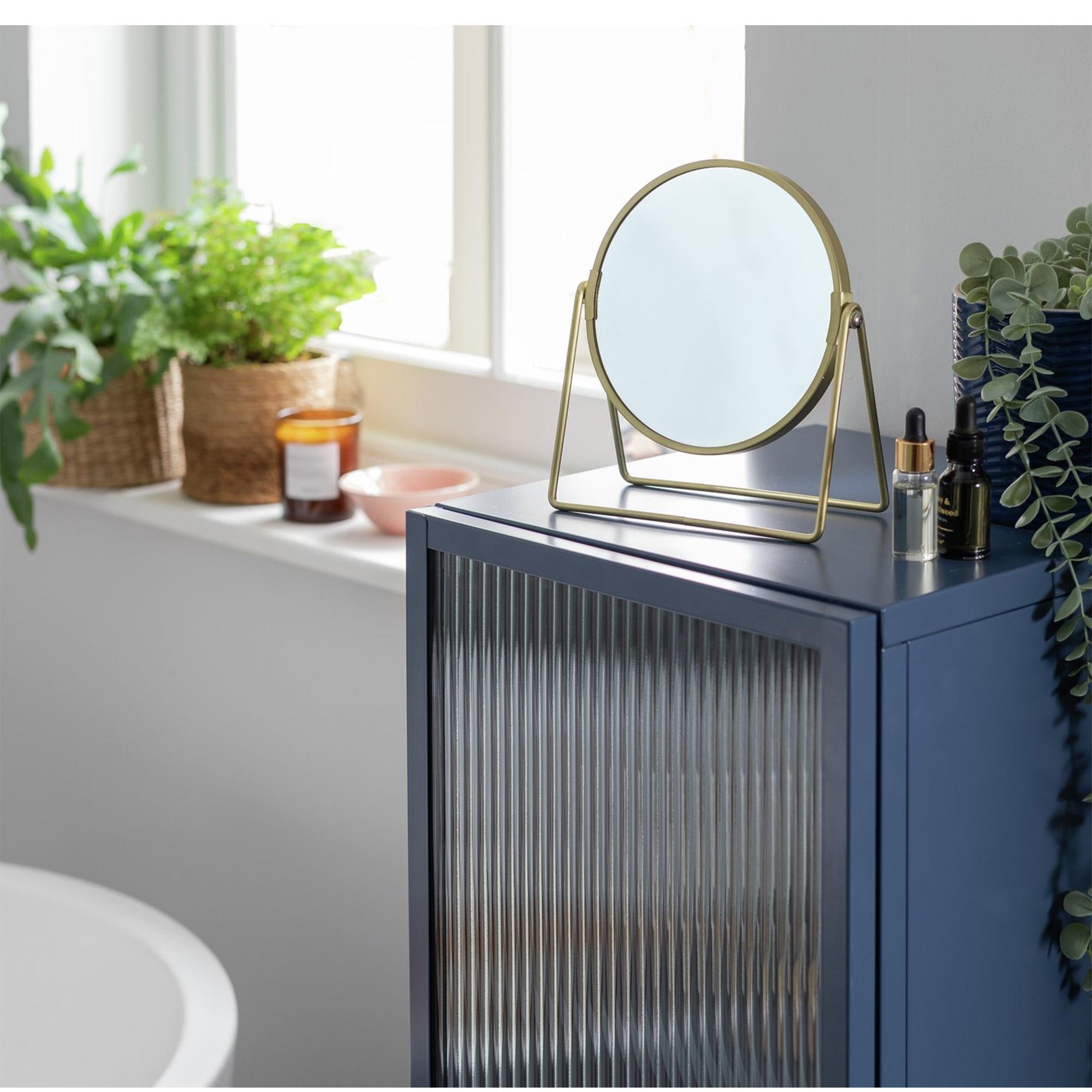 Sainsbury's Home gold metal swivel mirror, imported from the UK