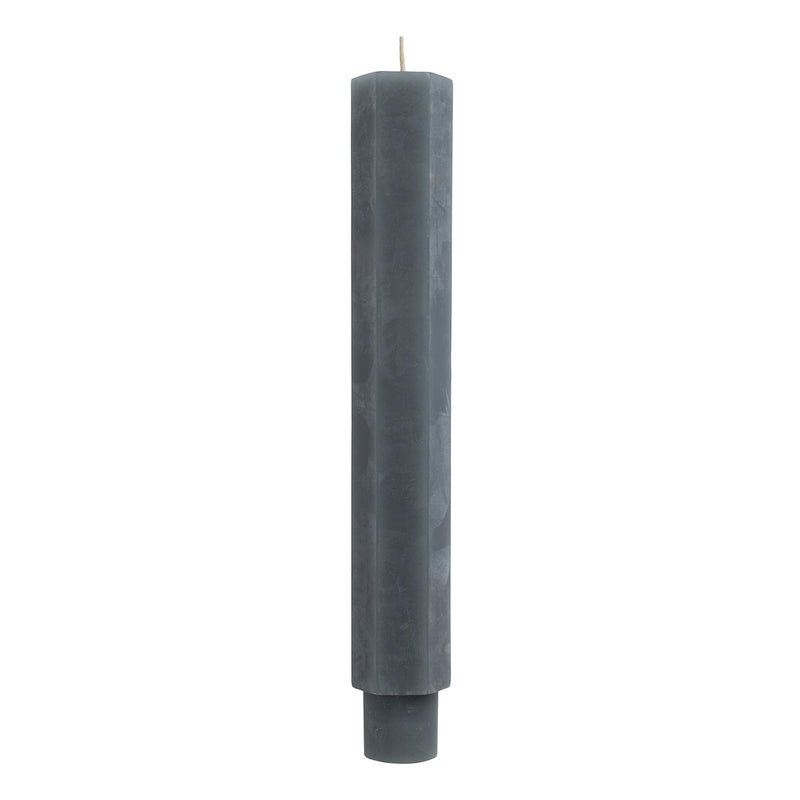 Habitat grey hexagon stubby dinner candle 20cm height, UK version