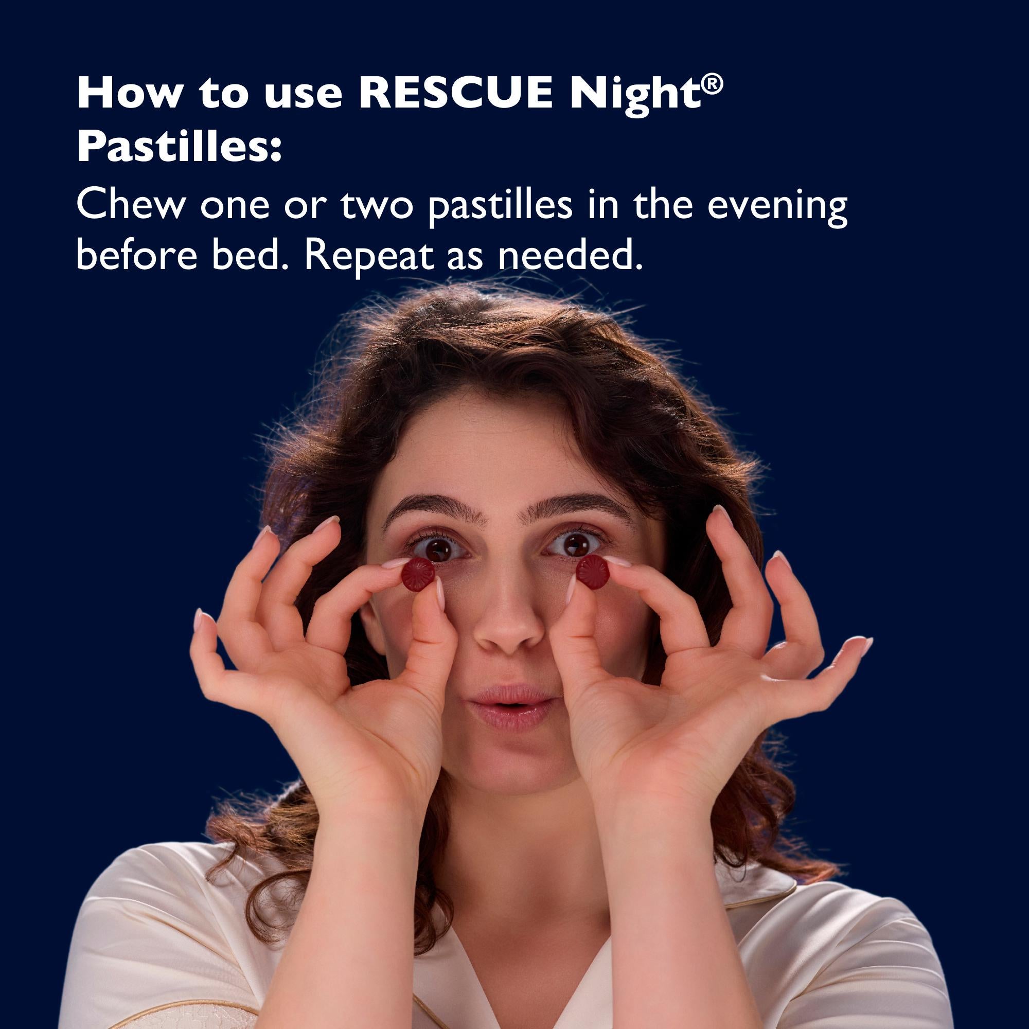 Bach Rescue Night Pastilles blackcurrant flavour 50g (British brand)