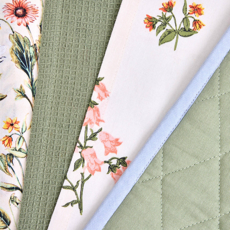 Sainsbury's Home Bee Floral Set of 3 Tea Towels (British brand)