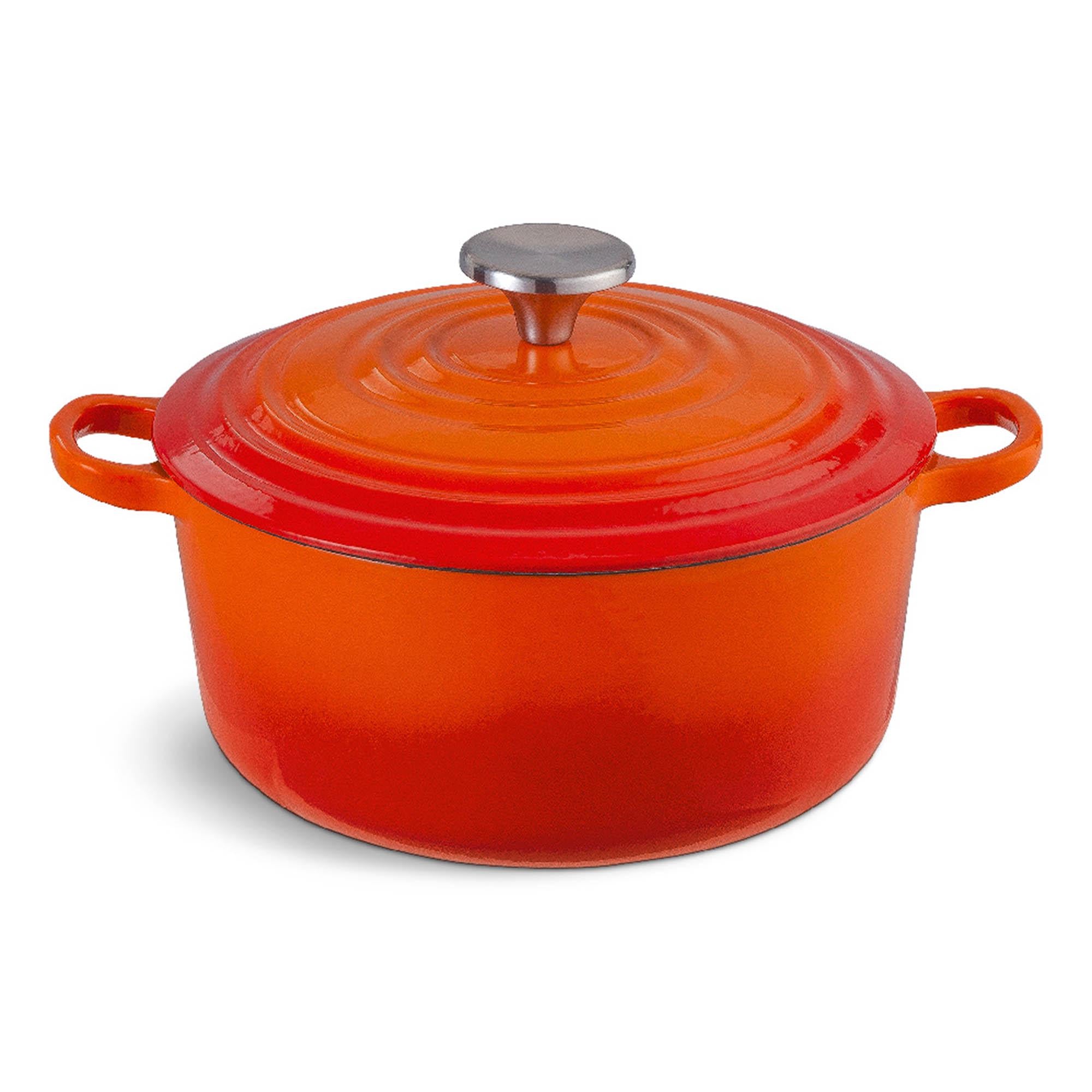Habitat Cast Iron Casserole Dish Orange 3.3 Litre, UK version