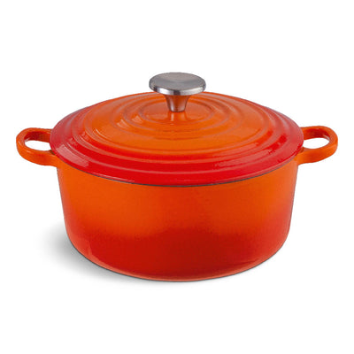 Sainsburys Habitat Cast Iron Casserole Dish Orange 3.3 Litre- Buy online at McGrocer