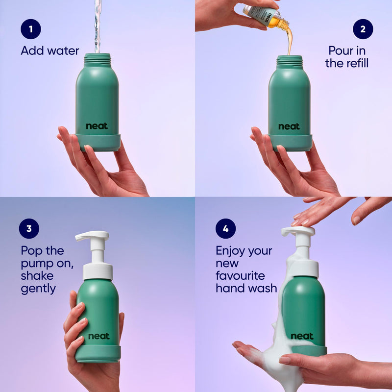 Neat Stone refillable foaming hand wash bottle, UK version