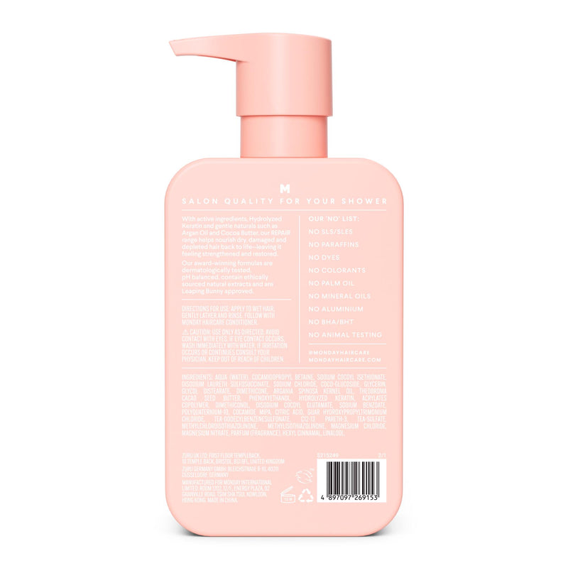 Monday Haircare repair keratin shampoo 354ml (British brand)
